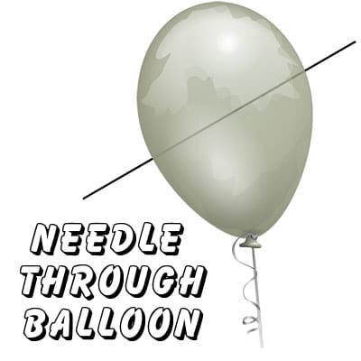 Needle Thru Balloon Professional (with 10 clear balloons) by Bazar de Magia - Trick
